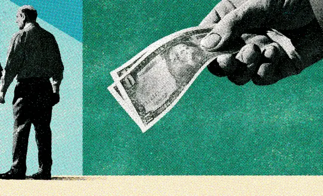 editorial artwork exploring Getting paid family for caring for a elderly parent.